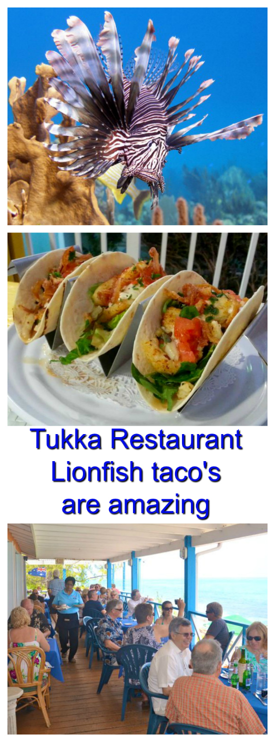 If you want some amazingly delicious lionfish taco's then Tukka Restaurant on the East End of Grand Cayman is the place to find them. And I provide them with some of their freshly caught lionfish.